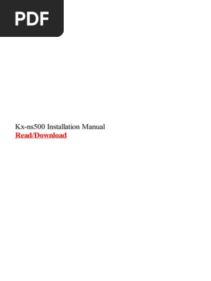 KX Ns500 Installation Manual PDF | PDF | Ip Address | Telephony
