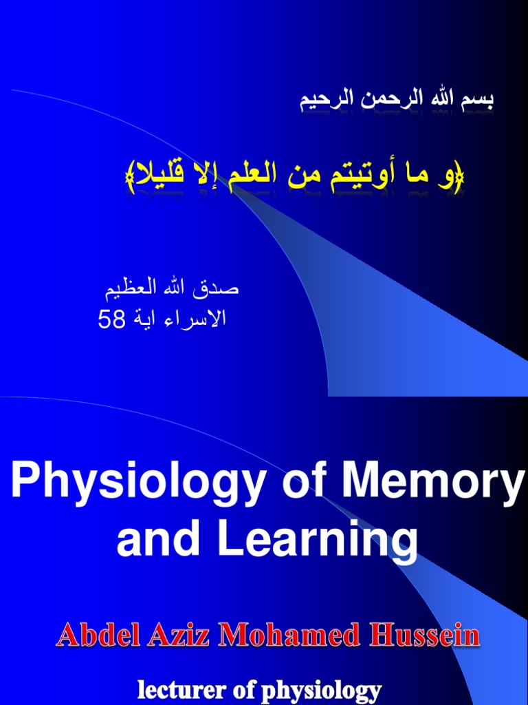 Physiology of Memory and Learning | PDF | Classical Conditioning ...