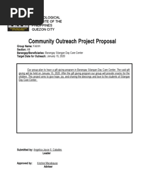 Community Outreach Project Proposal 123