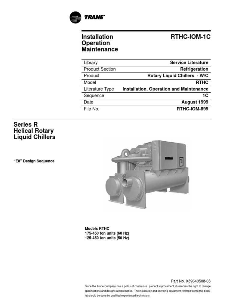 Rthc Iom 1c Chlorofluorocarbon Engineering Thermodynamics