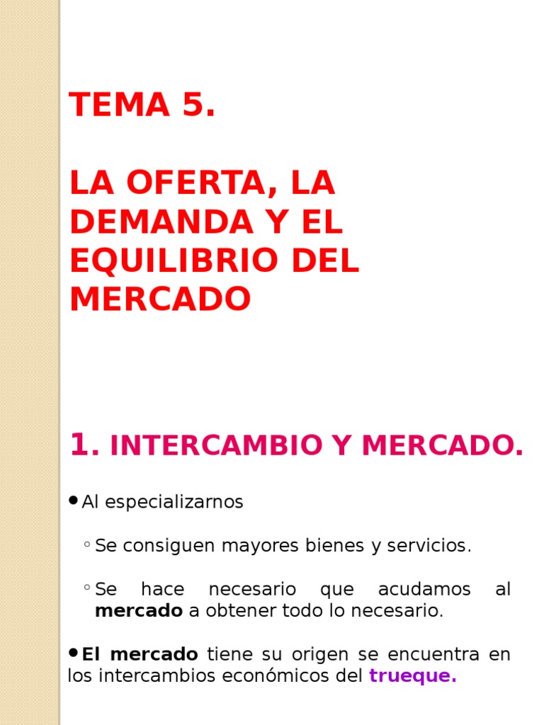 Oferta y Demanda: Equilibrio de Mercado | PDF | Oferta y demanda ...