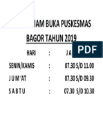 Jadwal Jam Kerja Puskesmas Bagor