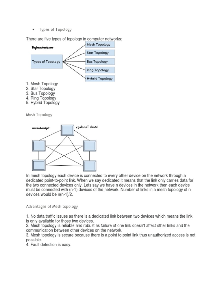 Network Topology Advantages and Disadvantage | PDF | Network Topology