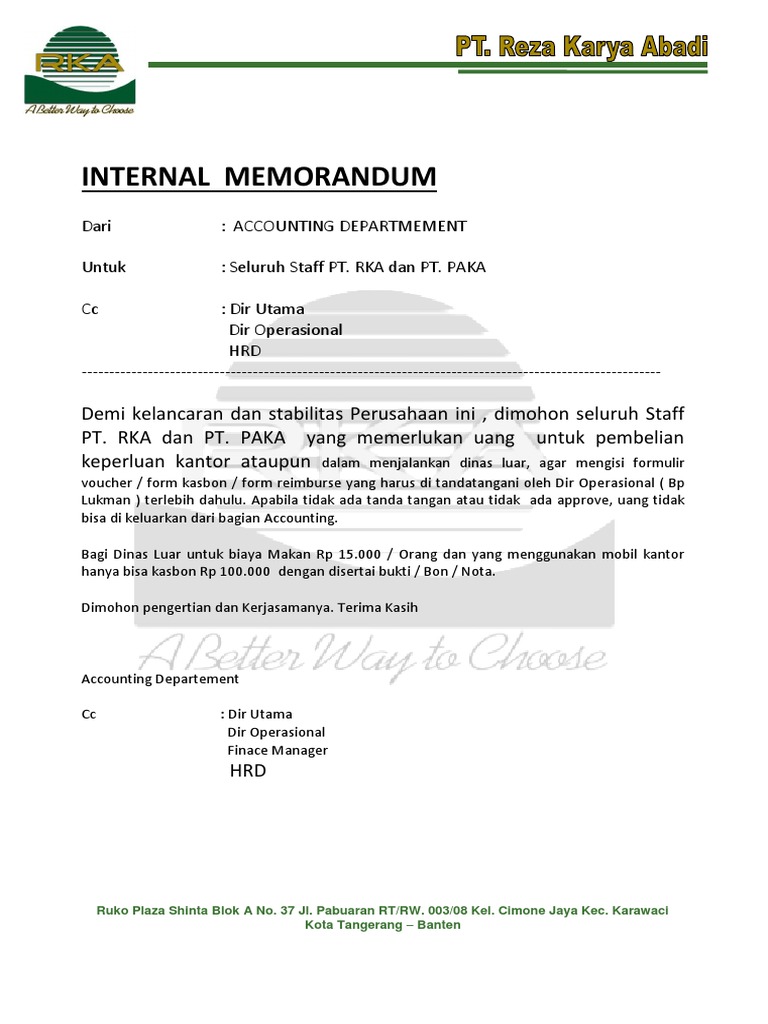 Internal Memo Pdf