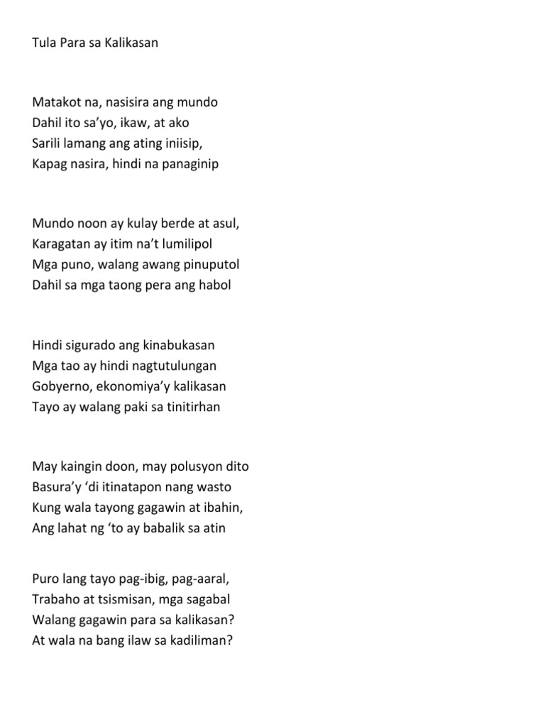 Kalikasan  Sabayang Pagbigkas