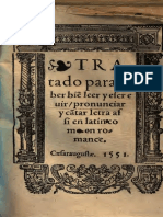 Tratado para Saber Bien Leer y Escreuir, Pronunciar y Cantar Letra Assi en Latin Como en Romance (1551)