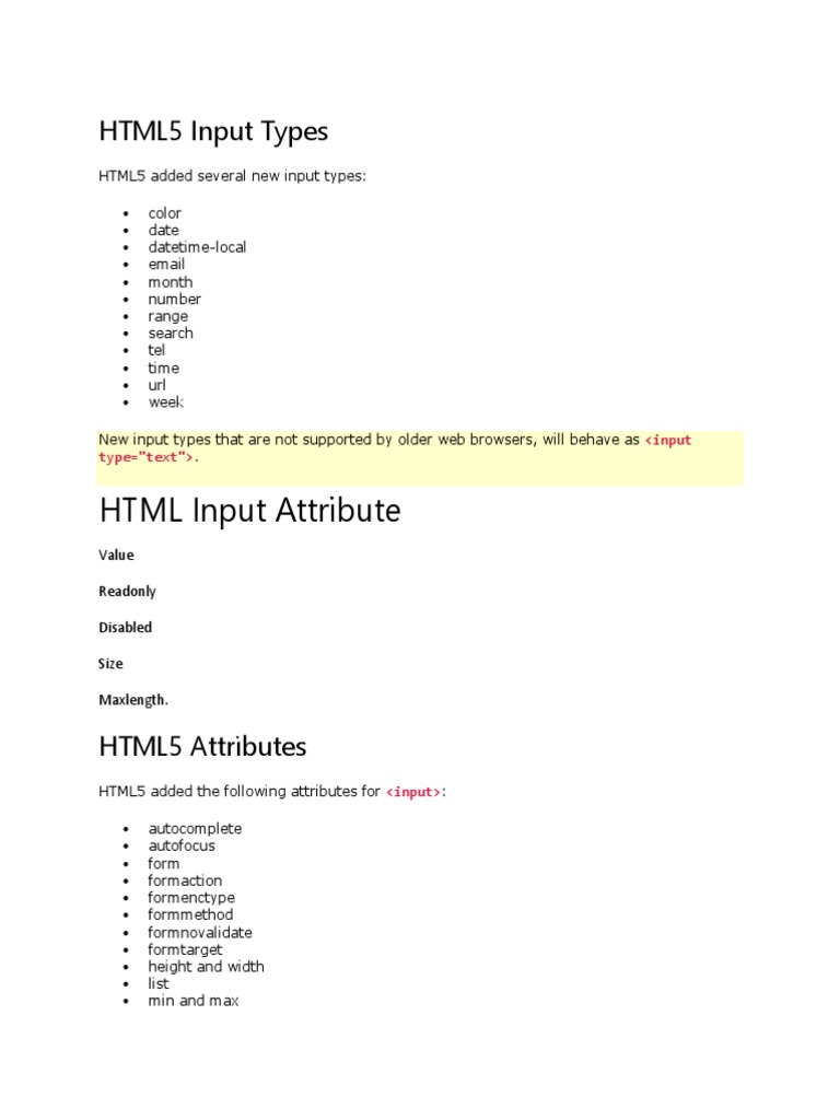 Python Basic Programs W3schools Html5 Input Types