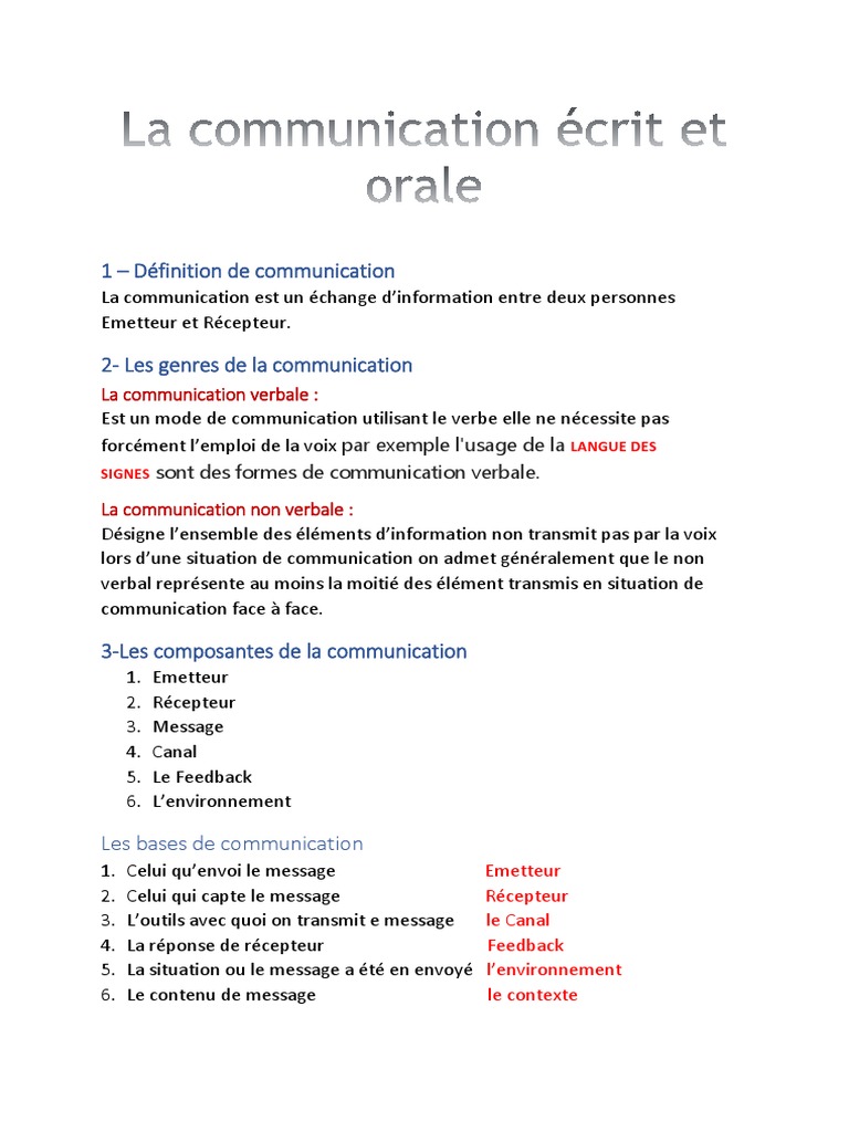 La Communication Pdf