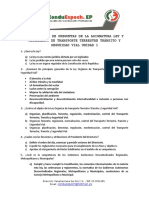 Cuestionario de Preguntas de La Asignatura Ley y Reglamento de Transporte Terrestre Tránsito y Seguridad Vial Unidad 1