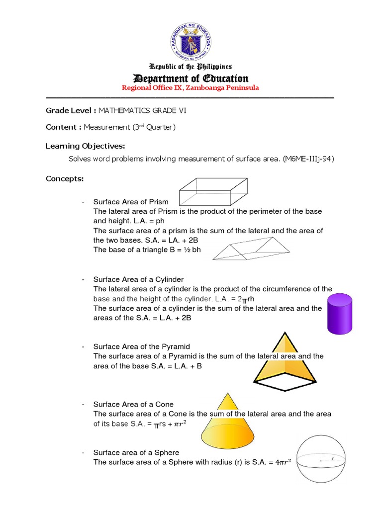 Math Area Surface Area