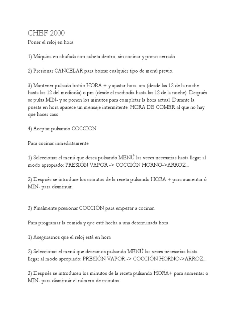 Chef 2000 | PDF | Alimentos | Cocina