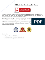 Fundamentals of Photonics Solutions by Saleh