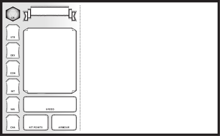 DD 5e Monster Cards LARGE FILLABLE PDF | PDF