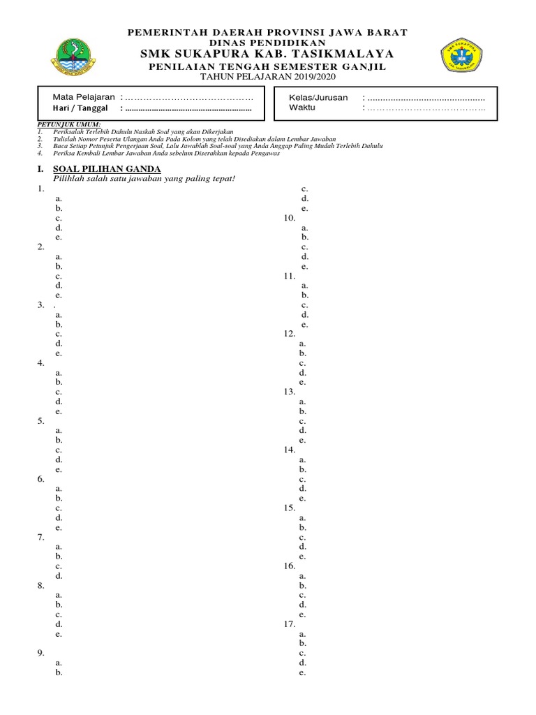 Format Soal PTS | PDF