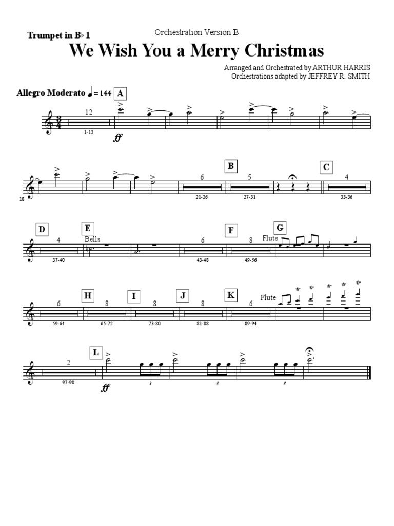 We Wish You A Merry Christmas Trumpet 1 | PDF | Classical Music | Orchestral Music
