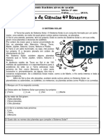 Prova de Ciências 4º Bimestre