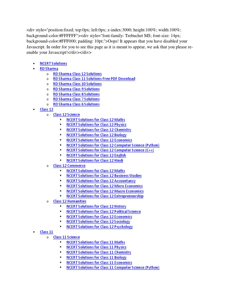 Unseen Poem For Class 6 - Learn CBSE | PDF