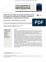 Lidocaina y Su Efecto Sobre El Sevoflurane y Fentanilo PDF