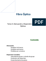 Fibra óptica: atenuación y dispersión