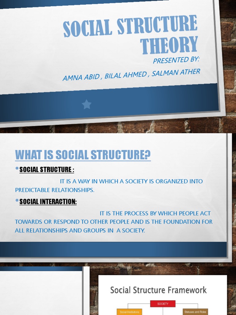 Social Structure Theory PDF Social Stratification Social Divisions