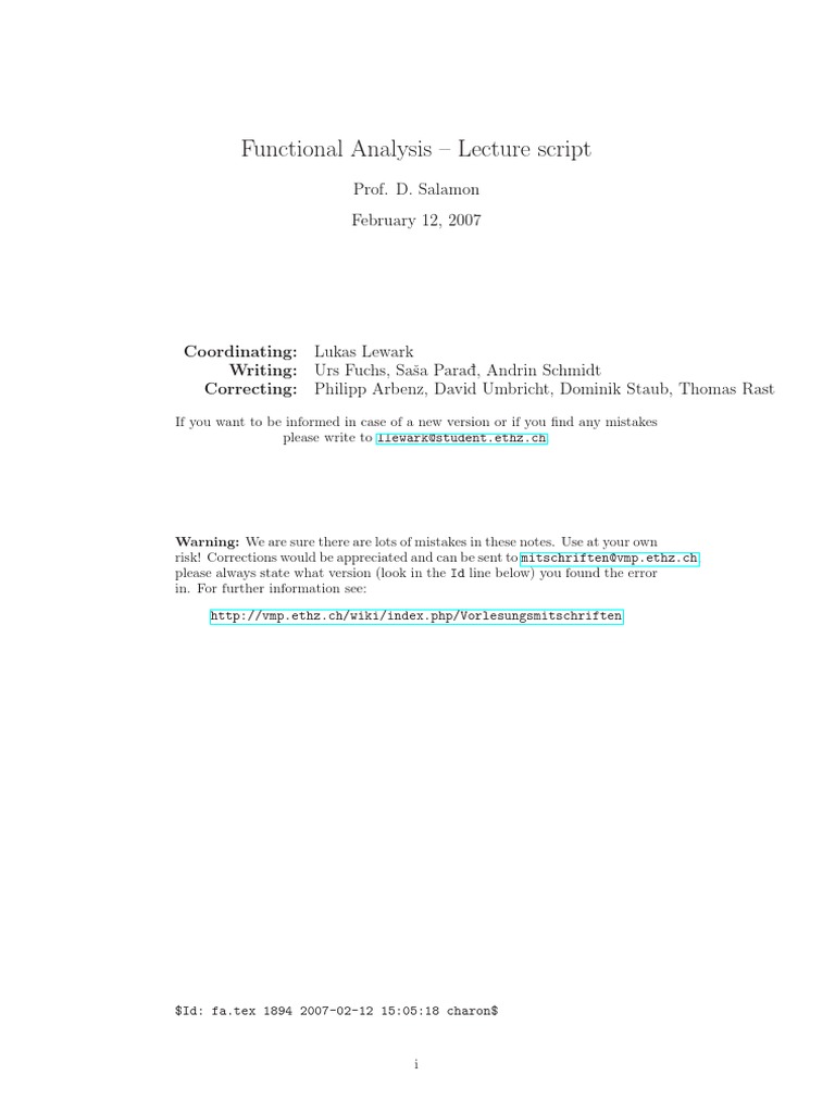 Functional Analysis Basics and Concepts | PDF | Functional Analysis ...