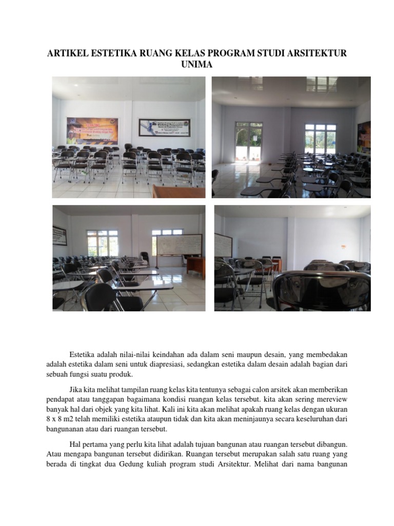 Estetika Ruang Kelas Program Studi Arsitektur Unima (Autorecovered) | PDF