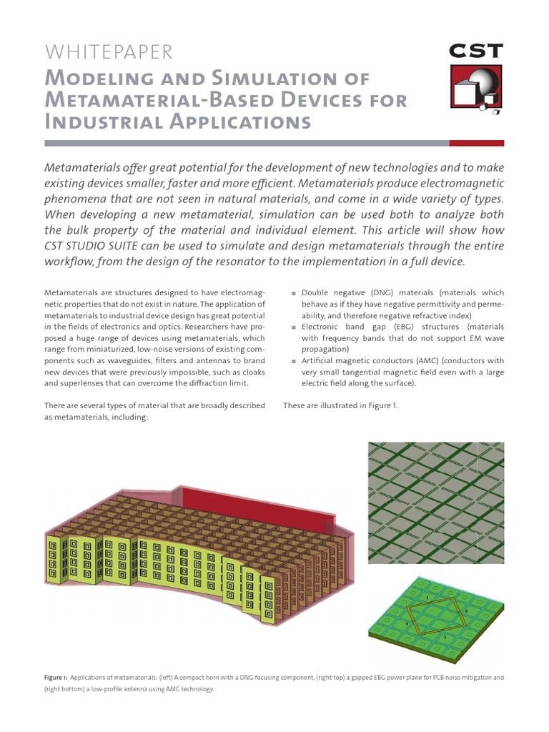 CST Simulation for Metamaterial Design | PDF | Metamaterial | Materials ...