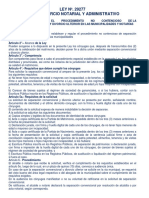 LEY #29227 - Separación Convencional y Divorcio Ulterior en Las Municipalidades y Notarías