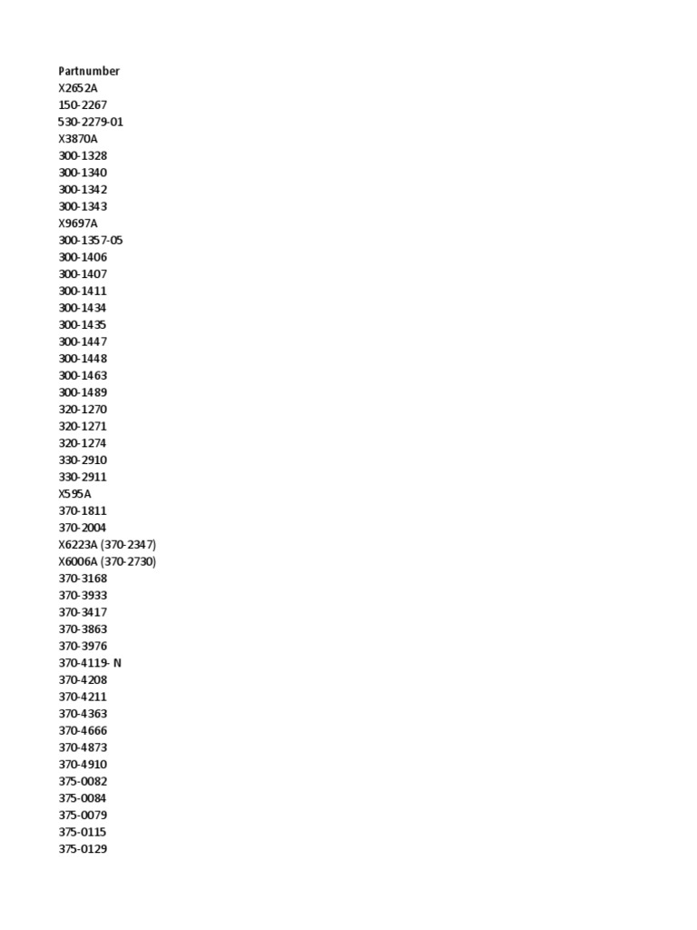 Part Numbers for Electronic Components | PDF