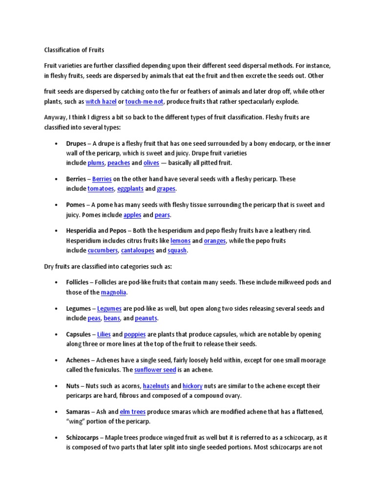 Fruit Classification Overview | PDF | Fruit | Horticultural Techniques