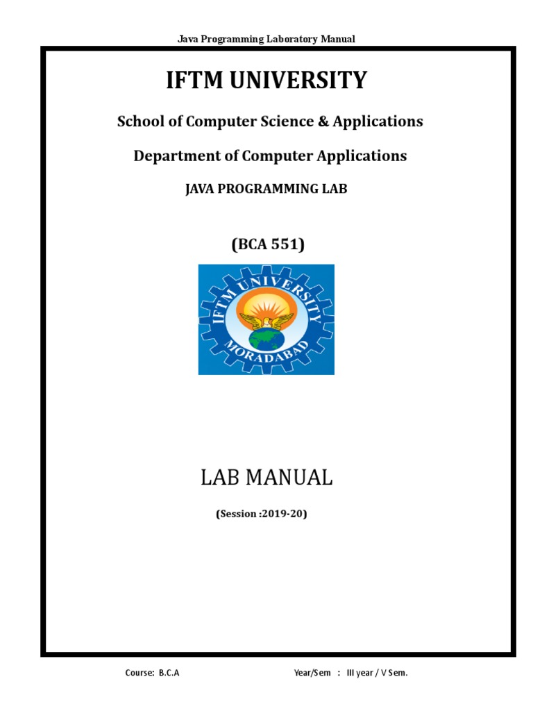 BCA Java Programming Lab Manual | PDF | Method (Computer Programming ...