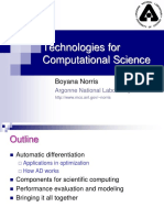 Technologies for Computational Science: Automatic Differentiation and Applications