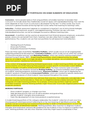 Implications of Portfolio - Report