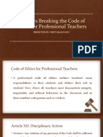 Teachers Breaking the Code of Ethics for Professional