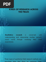 Kinds of Research Across The Fields