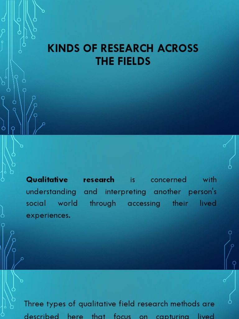 kinds of qualitative research across fields