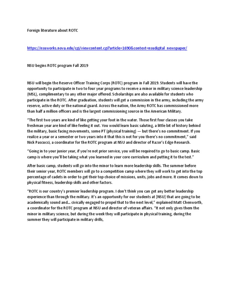 Rotc | PDF | Reserve Officers' Training Corps | Officer (Armed Forces)