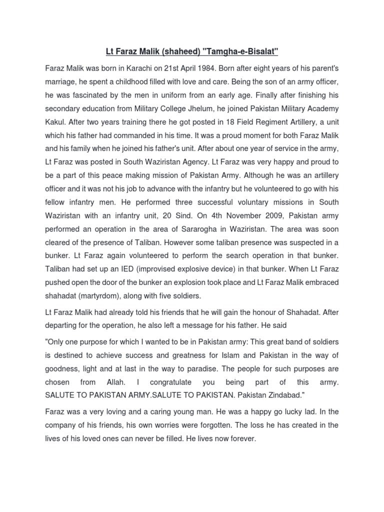 Faraz Malik Pdf Pakistan Army National Security
