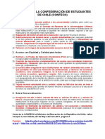 Demandas de la Confederación de Estudiantes de Chile (26 de mayo de 2011)