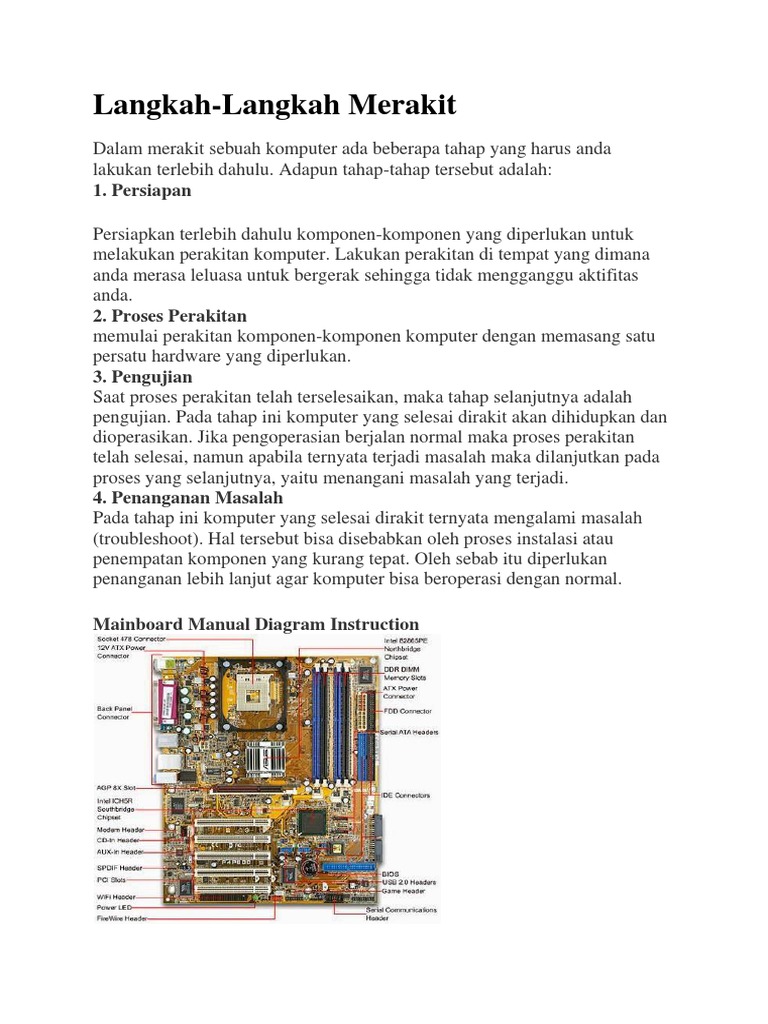Langkah Merakit Komputer | PDF