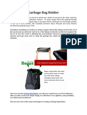 Trash & Plastic Grocery Bag Holder for garbage Storage, Cleanup & Events -  Bagez