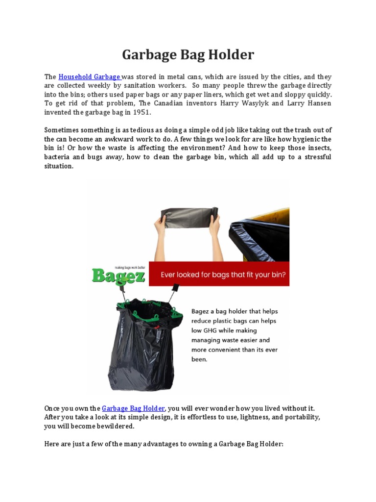 Portable Hanging Trash Bag Holder - Bagez