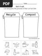 Preschool Waste Worksheet 4 Sort The Waste