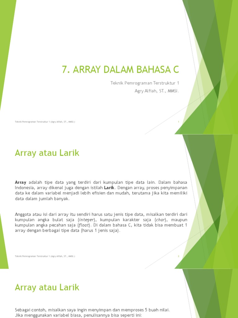 Penggunaan Array dalam Bahasa C | PDF