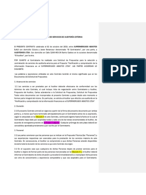 Modelo de Contrato de Servicios de Auditoría Externa | PDF | Contralor |  Solicitud de propuesta