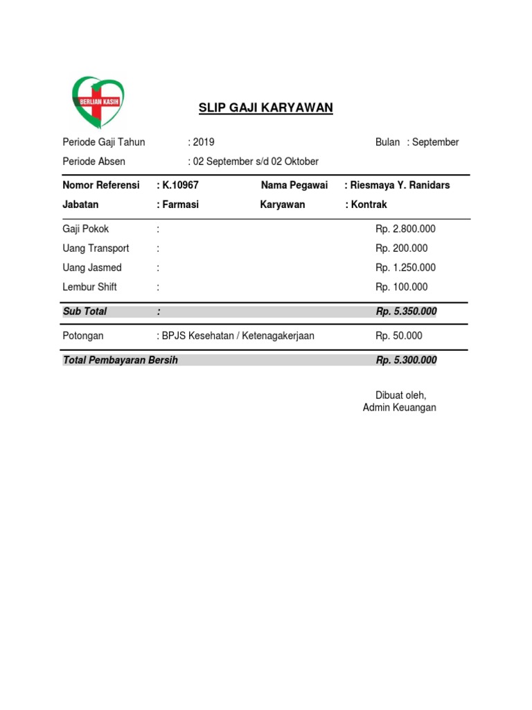 Slip Gaji Rs PDF