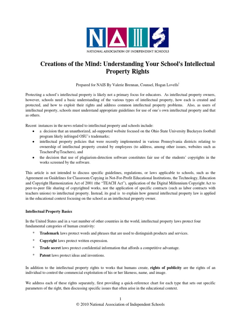 Intellectual Property Schools 2010 | PDF | Trademark | Patent