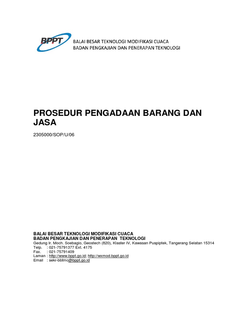 Prosedur Pengadaan Barang dan Jasa | PDF
