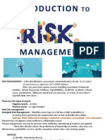 INTRO TO RISK & CRISIS MANAGEMENT