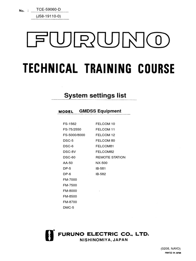 Furuno - GMDSS-TCE-D PDF, PDF, Information And Communications Technology